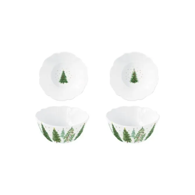 Oldenhof Festive Trees kom ø 14 cm porselein 2 stuks