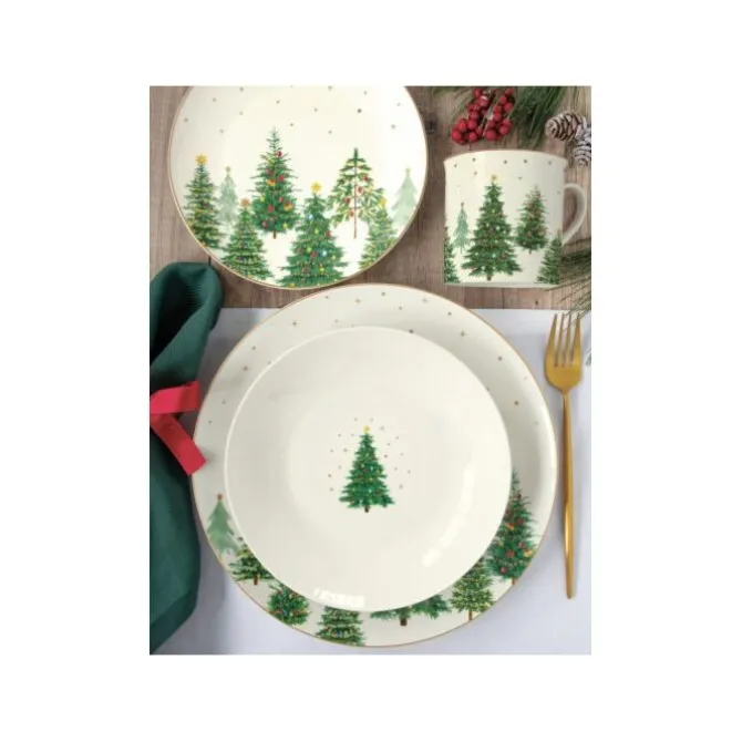 Oldenhof Festive Trees kom ø 14 cm porselein 2 stuks
