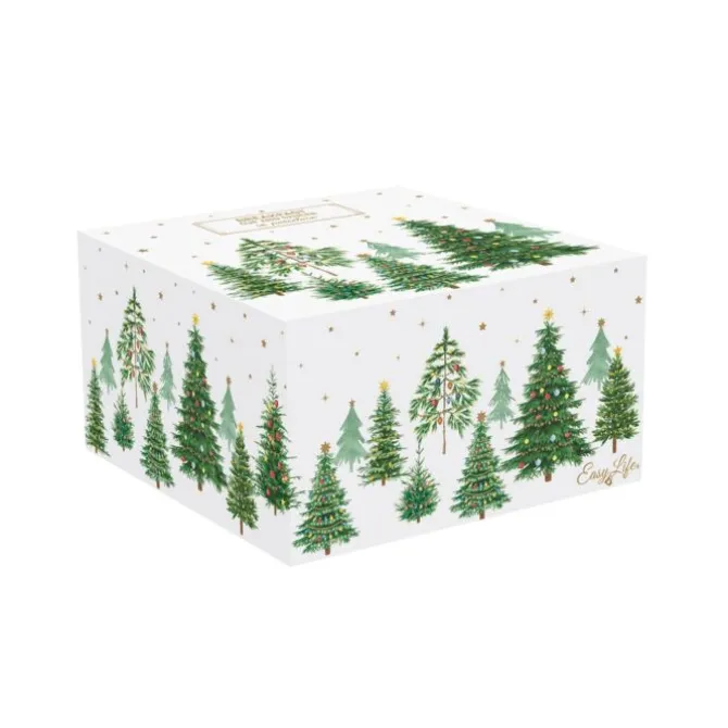 Oldenhof Festive Trees kop met schotel porselein