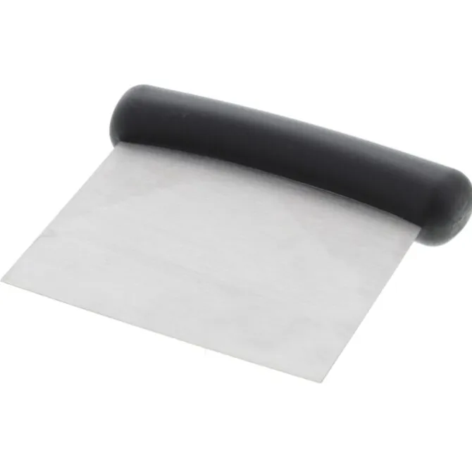 Oldenhof flexibele deegschraper 11 x 8,5 cm rvs zwart