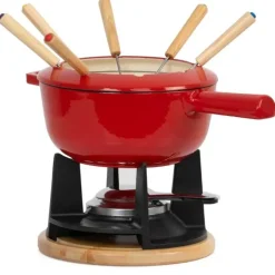 Oldenhof fondueset ø 20 cm 6-persoons gietijzer rood