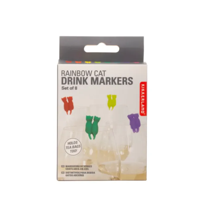 Oldenhof Glas markers regenboog katten 8 stuks silicone