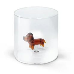 Oldenhof glazen beker met staande hond 250 ml