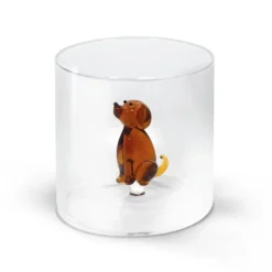 Oldenhof glazen beker met zittende hond 250 ml
