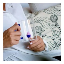 Oldenhof glazen mok met cupcake blauw roze 420 ml