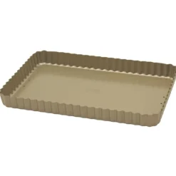 Oldenhof Golden Heritage rechthoekige taartvorm met losse bodem 31 x 21 cm staal