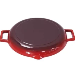 Oldenhof grillpan met 2 grepen ø 31 cm gietijzer rood
