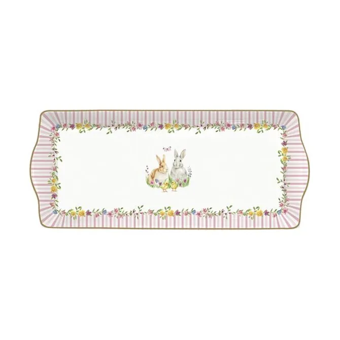 Oldenhof Happy Easter cakebord 35 x 15 cm porselein