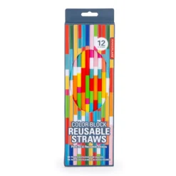Oldenhof herbruikbare rietjes colorblock 12 stuks