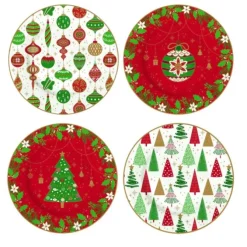 Oldenhof Jingle Bells dessertbord ø 19 cm porselein 4 stuks