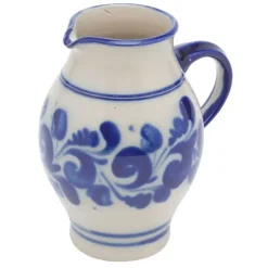 Oldenhof karaf met schenktuit 1 liter keramiek blauw