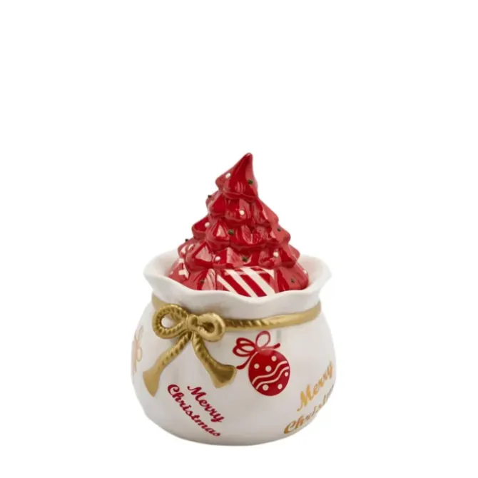 Oldenhof Kerstboom in zak voorraadpot 20 x 14 cm aardewerk