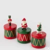Oldenhof Kerstdecoratie Trommel met Kerstman 14 cm