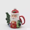 Oldenhof Kerstman theepot 20 x 20 x 14 cm aardewerk