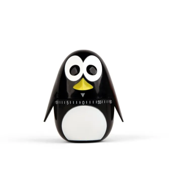 Oldenhof keukentimer pinguïn zwart 7,5 x 8,5 cm