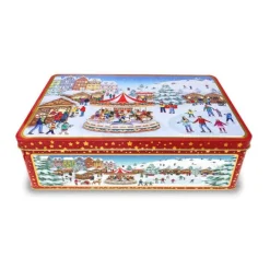 Oldenhof Koekblik Kerst schaatsbaan uitvouwbaar 3,8 liter