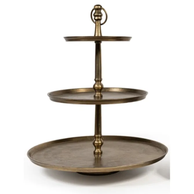 Oldenhof 3-laags etagère 77 cm Antique Brass