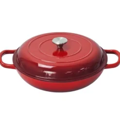 Oldenhof lage braadpan ø 31 cm gietijzer rood