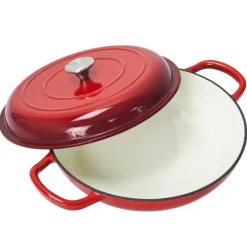 Oldenhof lage braadpan ø 31 cm gietijzer rood