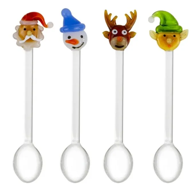 Oldenhof lepels kerst glas 4-delig