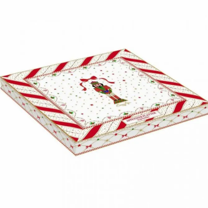 Oldenhof Nutcracker Twist serveerbord 25 x 25 cm porselein
