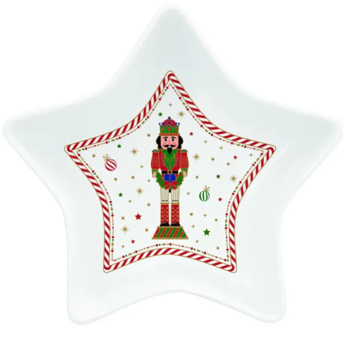 Oldenhof Nutcracker Twist Ster kom 15 x 5 cm porselein
