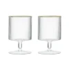 Oldenhof ORO wijnglas met gouden rand 280 ml glas 2 stuks