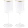 Oldenhof ORO wijnglas met gouden rand 300 ml glas 2 stuks