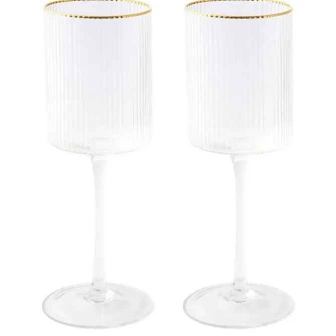 Oldenhof ORO wijnglas met gouden rand 300 ml glas 2 stuks