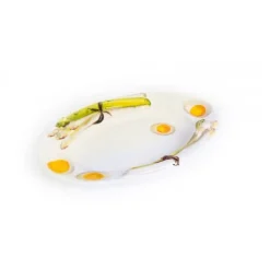 Oldenhof ovale schaal met asperges en 4 halve eieren