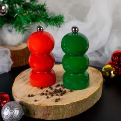 Oldenhof peper- en zoutmolenset 11,5 cm kerstrood/kerstgroen