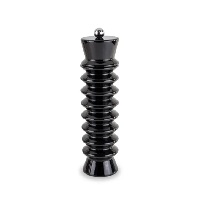 Oldenhof peper- of zoutmolen met ribbels 20 cm zwart