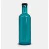 Oldenhof plissé fles met dop 1 l kunststof turquoise