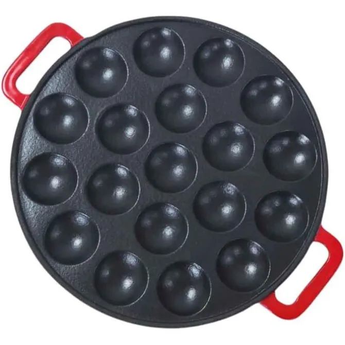 Oldenhof poffertjesplaat ø 24 cm gietijzer rood