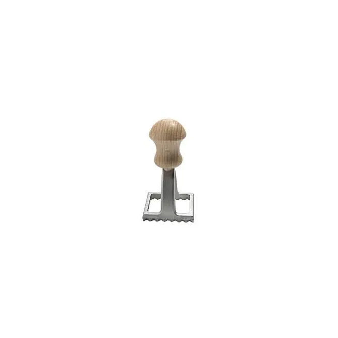 Oldenhof ravioli stempel vierkant 40 x 40 mm aluminium hout