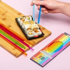 Oldenhof regenboog eetstokjes set van 6 acryl