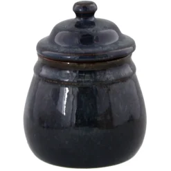 Oldenhof 1821 suikerpotje aardewerk spickelblauw