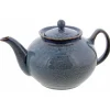 Oldenhof 1821 theepot 1 liter aardewerk indigo spickelblauw