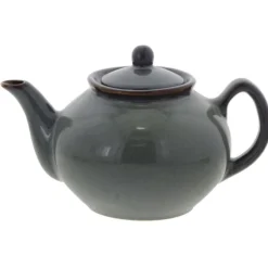 Oldenhof 1821 theepot 1 liter aardewerk olijfgrijs