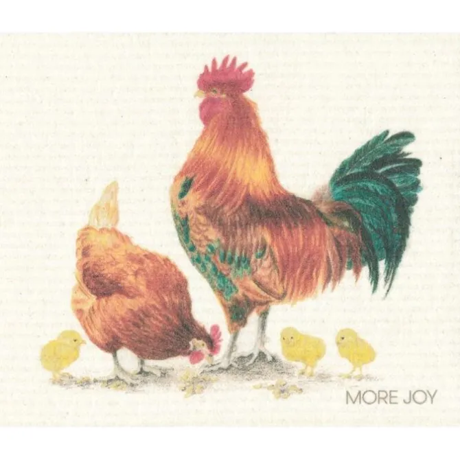 Oldenhof vaatdoekje 20 x 17 cm Rooster and Hen