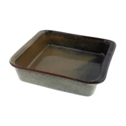 Oldenhof 1821 vierkante ovenschaal 25 x 25 x 6 cm aardewerk mosgroen
