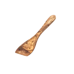 1821 Olijfhout spatel met gaatjes 25 cm olijfhout