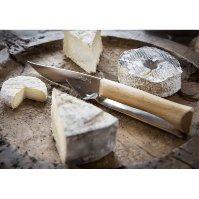Opinel Cheese kaasmes met vork 25 cm rvs hout