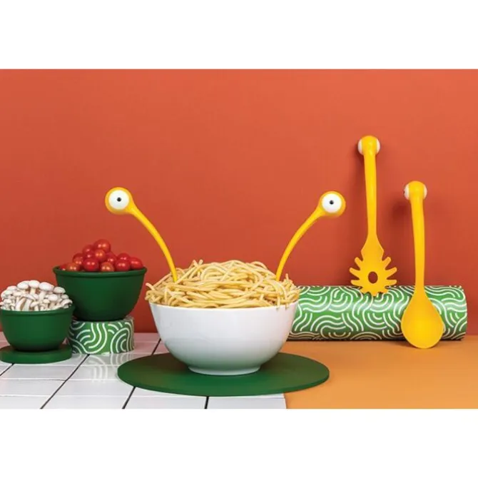 Ototo Pasta Monsters pastalepels kunststof geel 2-delig
