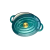 1821 ovale braadpan 30 x 23 cm gietijzer Gradient Teal
