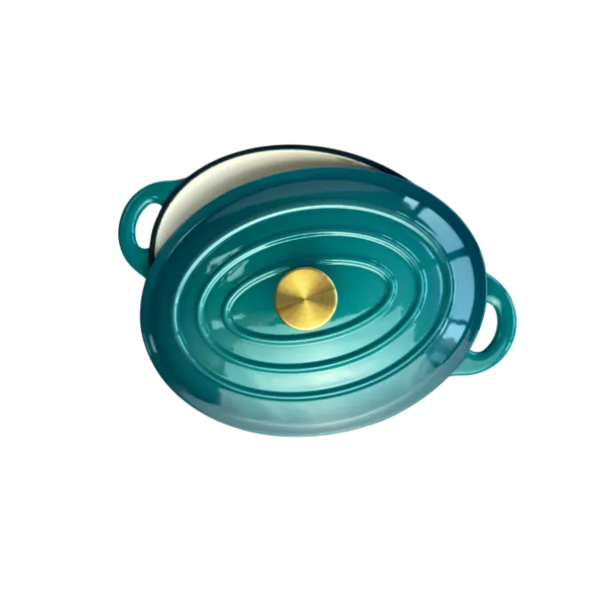 1821 ovale braadpan 30 x 23 cm gietijzer Gradient Teal
