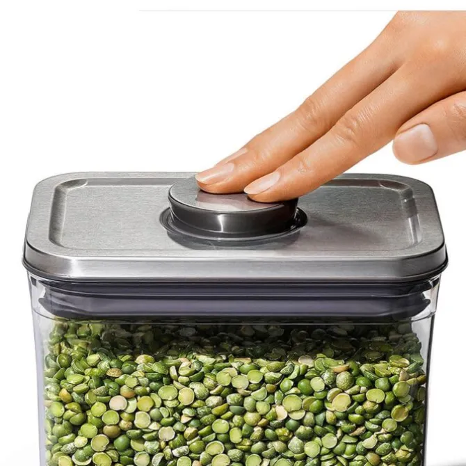 OXO Good Grips POP SteeL 2.0 voorraadpot rechthoekig 2,6 liter kunststof rvs