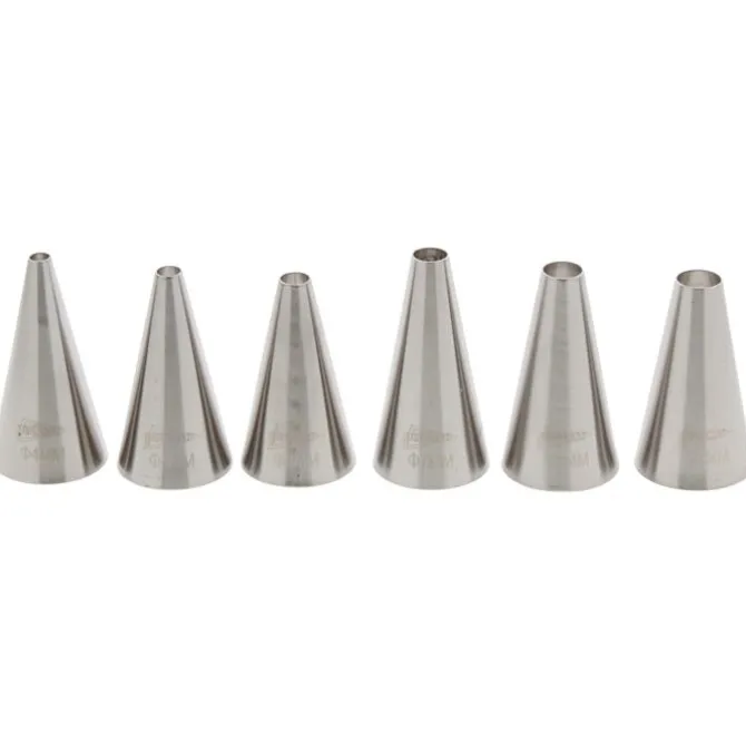 Patisse gladde spuitmondjes ø 4 - 10 mm rvs 6-delig