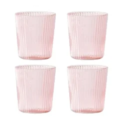 Paveau drinkglas 250 ml borosilicaatglas Pink 4 stuks