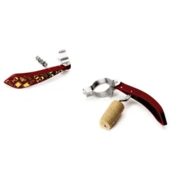 Peleg Bottle Tie kurkentrekker wijnglazenpatroon 11,5 cm rvs rood